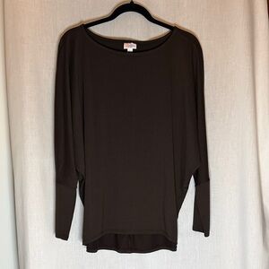 LuLaRoe Linda Dark Brown Long Sleeve Top
